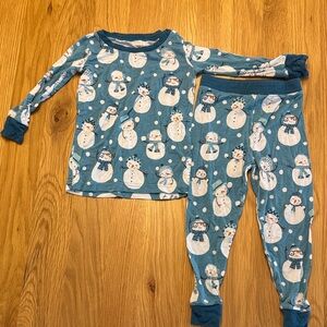 Little Sleepies Blue Snowman Kids Pajama Set
